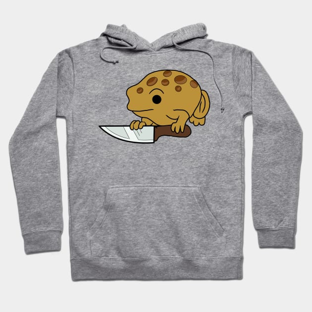 Frog with a knife! Hoodie by Anime Meme's